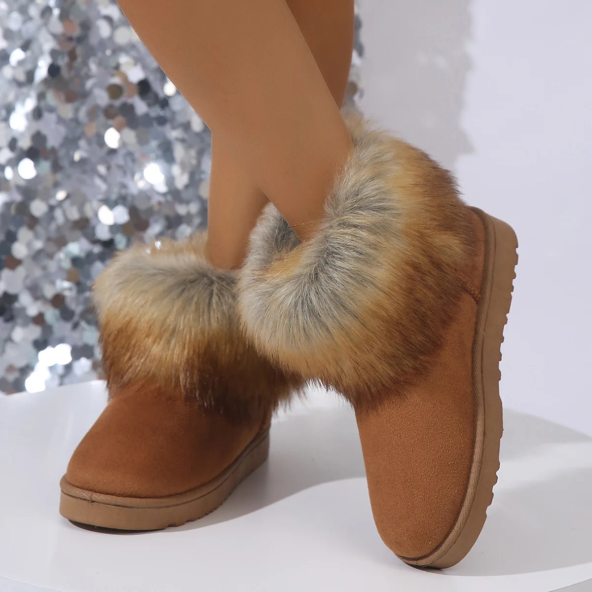 Winter New Fashion Versatile Trend Short snow Boots Women's fur shoes plush Warm Foreign Style Outdoor Wear casual Cotton boots