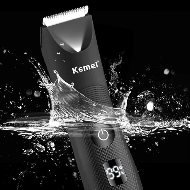 Электрическая машинка для стрижки волос Kemei водонепроницаемый инструмент для стрижки волос в форме шара для ухода за волосами док-станция для лбика керамическое лезвие перезаряжаемая Мужская гигиеническая бритва 5