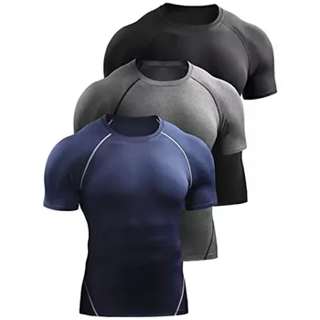 Maglietta a compressione da uomo, abbigliamento sportivo estivo, t-shirt da corsa, elastica, ad asciugatura rapida, top sportivo, t-shirt da palestra, allenamento, uomo
