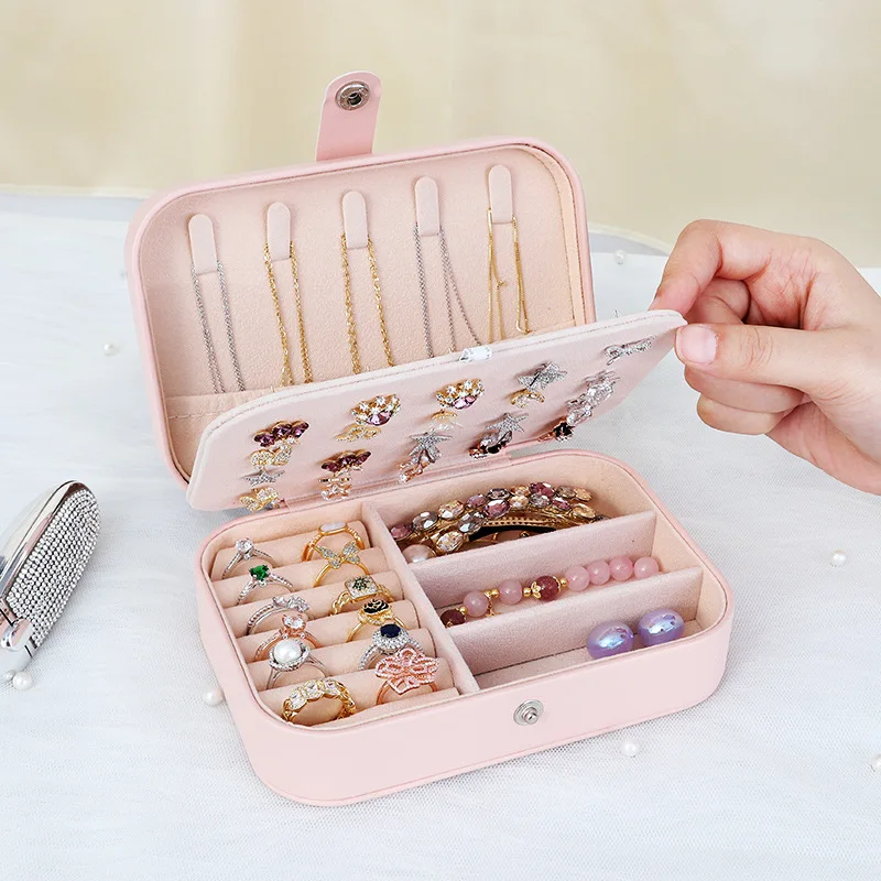 

Makeup Box Double Layer Jewelry Storage Box Earring Storage Box Necklace Ring Cosmetics Jewelry Box Makeup Bags