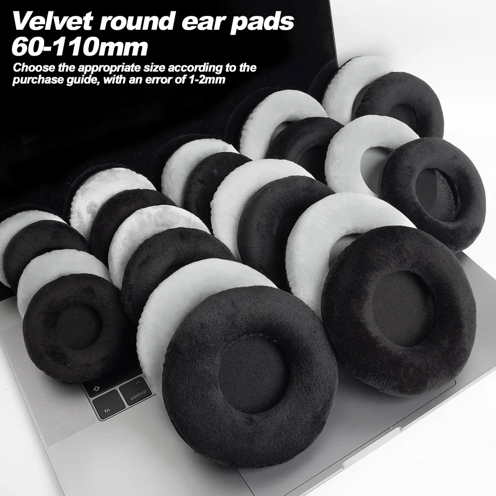 Round velvet 6CM/60mm-11CM/110mm earpads AKG SONY Audio-Technica Sennheiser Pioneer Foam Headphones Repair Accessories Earmuffs