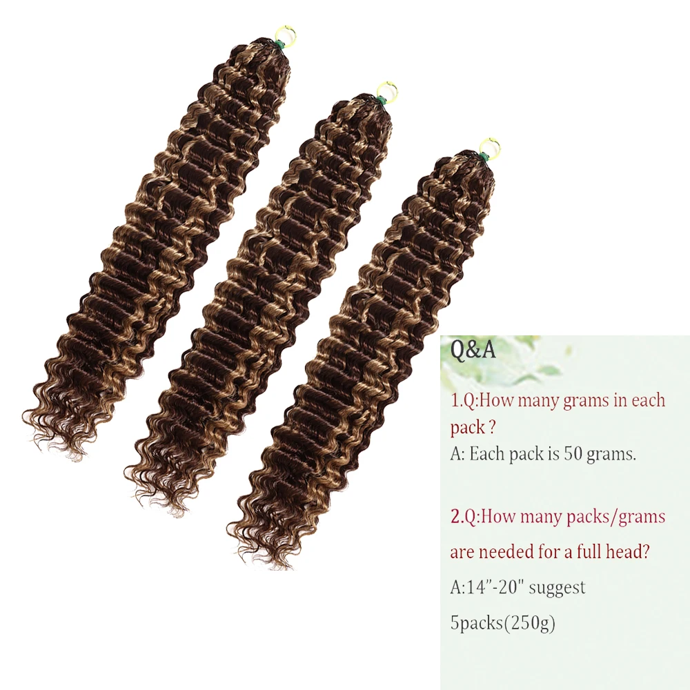 Capelli Umani Ricci Ombre Highlight Deep Wave Feather Crochet Senza Nodi 4/27 - immagine 5