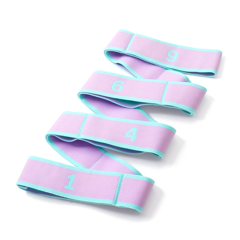 물리 치료 피트니스용 요가 스트랩 탄성 스트레칭 스트랩(9개 루프 포함)
