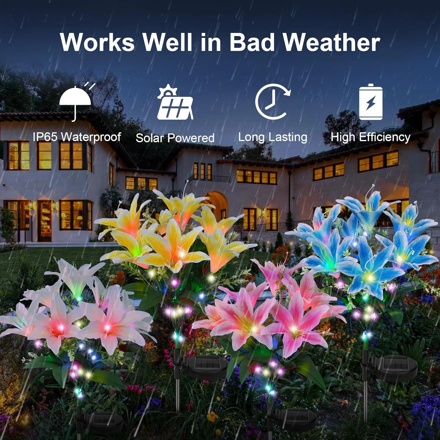 LED Solar Orchid Outdoor Lawn Light IP65 Waterproof Landscape Lamp for Yard Wedding Holiday Garden Decoration Solar Flowers Lamp solar light,led solar light,led landscape lights