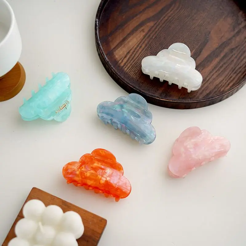 1pc bunte Textur Wolke Haars pange, japanische und koreanische Ins Acryl Griff Clip, Rückseite des Kopfes Scheibe Haar Hai Clip