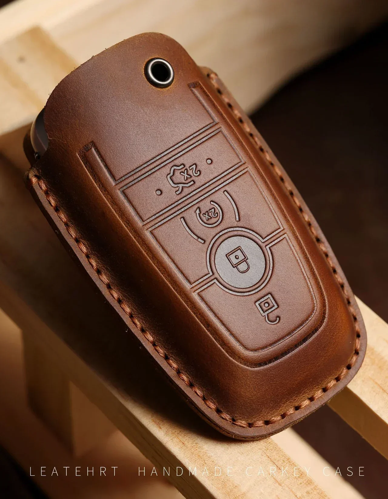 Leder Autoschlüsseletui Abdeckung Schlüsselanhänger Halter Fob Schutz für Ford Mondeo Lincoln Aviator Navigator F150 Raptor Focus Schlüsselanhänger Tasche – Detail 10