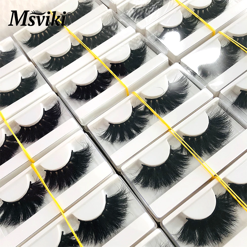 Fluffy False Eyelashes Box Package Handmade 5D 25mm Mink Lashes Bulk