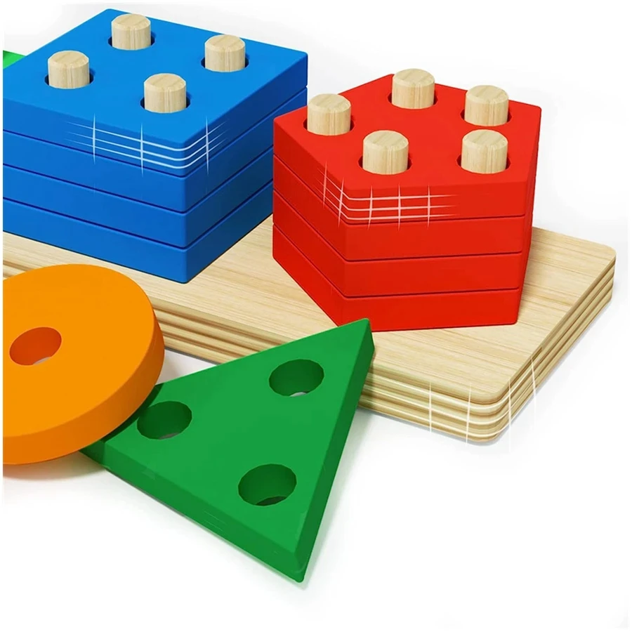 Montessori Wooden Sorting Stacking Toys Puzzle For Toddlers Kids 1 Years Montessori Toys Wooden Puzzle Toys