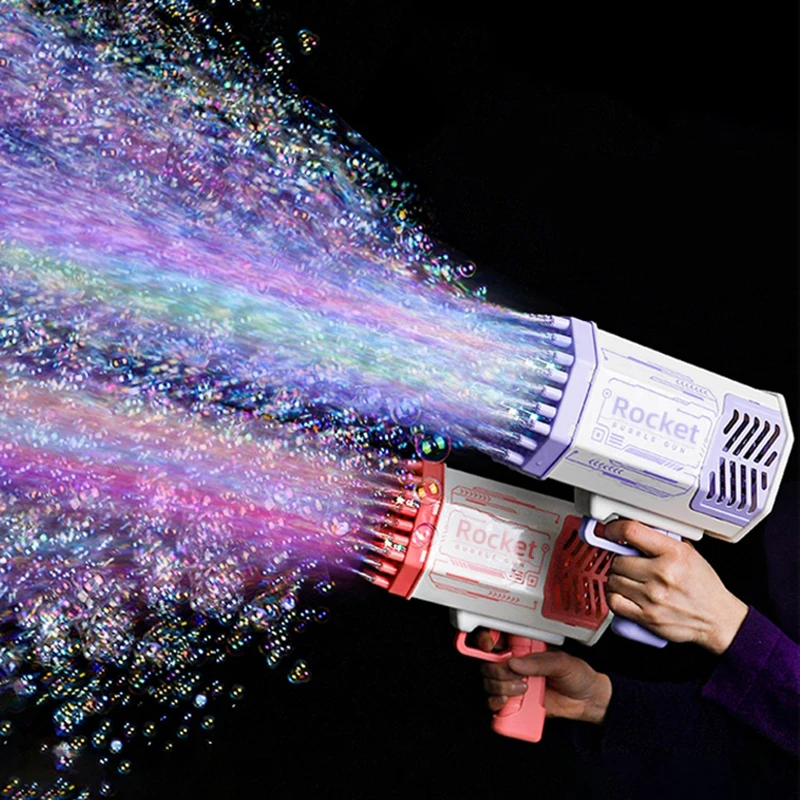  Bubble Machine Gun, Purple Bubble Gun with Lights