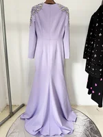 HIGH STREET Newest Fashion 2026 Designer Party Vestido Women's Diamonds Beaded Split Long Maxi Dress - Image 4