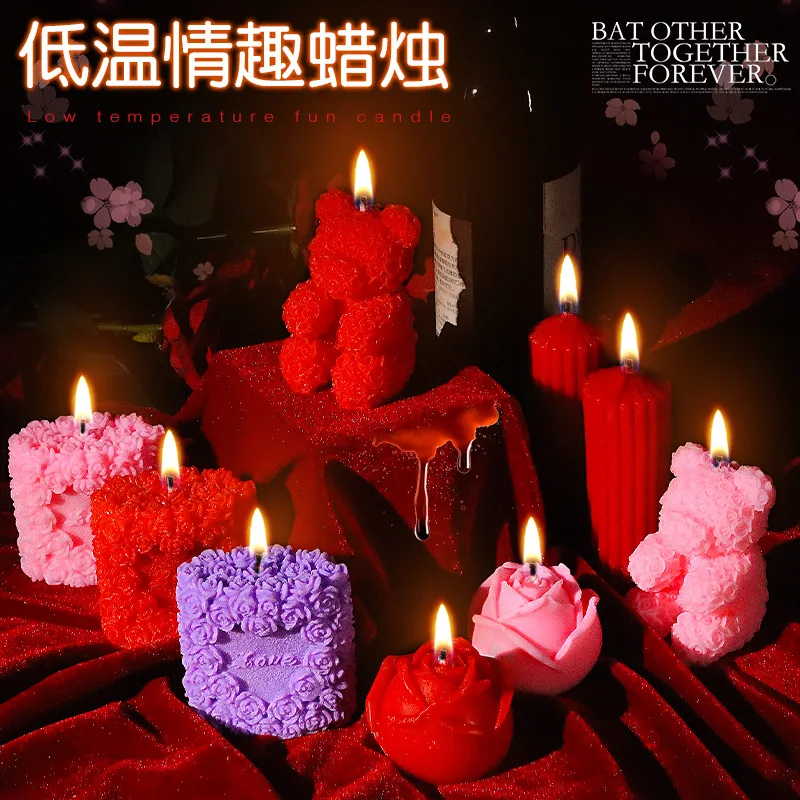 smSex Toys Rose Low Temperature Candles Couple Interactive Props Alternative Passion Wax Drip Flirting