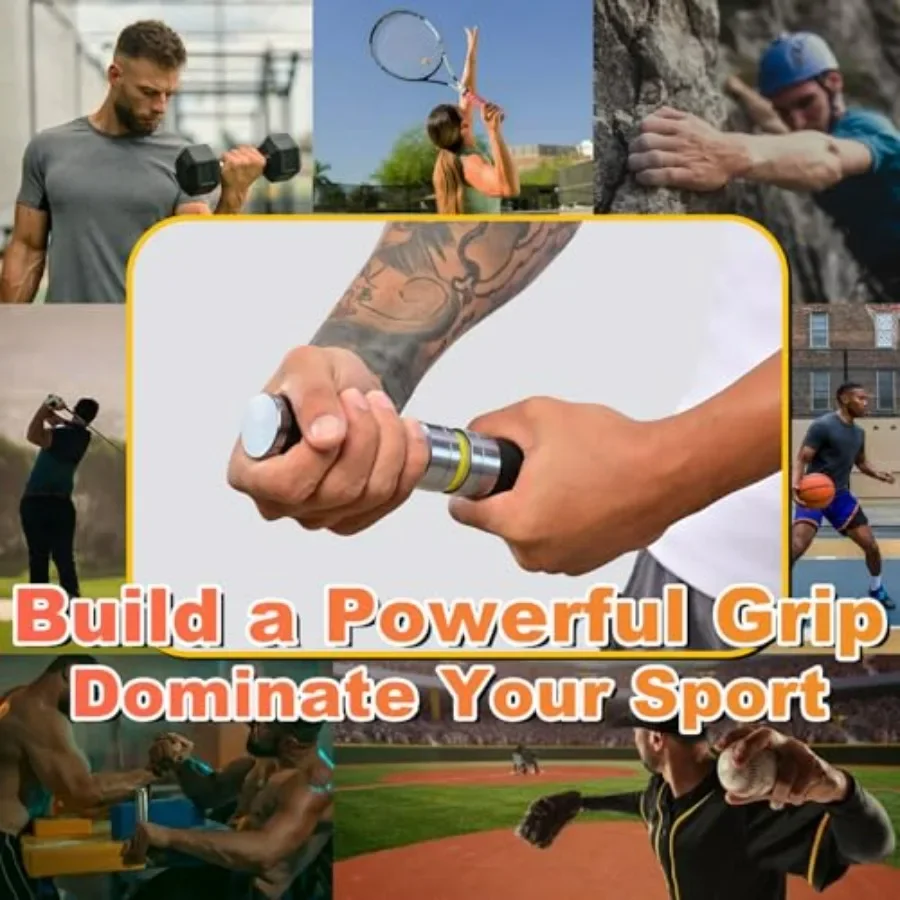 Grip Strength Trainer, Adjustable Resistance for Hand, Wrist & Forearm Strengthener with All-Metal Build, Portable Wrist Roller