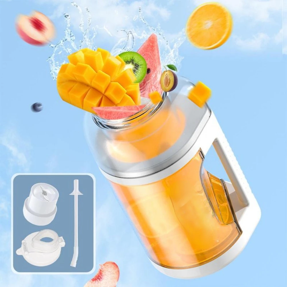 

Портативная бутылка-блендер с 2 сменными крышками, большая Спортивная бутылка для соковыжимания с USB-зарядкой, 1500 мл, беспроводная соковыжималка