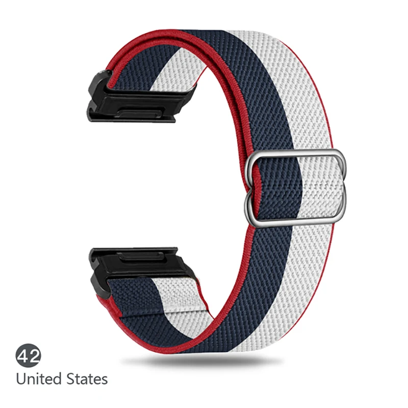 Elastic Woven Nylon Loop Strap - Adjustable Multi-Size Fitness Watch Band