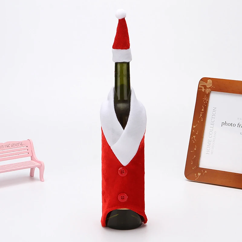 

2024 New Creative Christmas Wine Bottle Cover Red Wine Bottle Cover Bag Xmas New Year Party Dinner Table Decoration Gifts