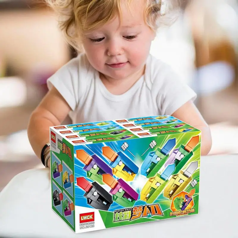 

Carrot Knives Toy 8 PCS Anxietys Stress Relief Toy Radish Decommpression Sensory Knife Cutter Gravity Fidget Toy For Adults Kids