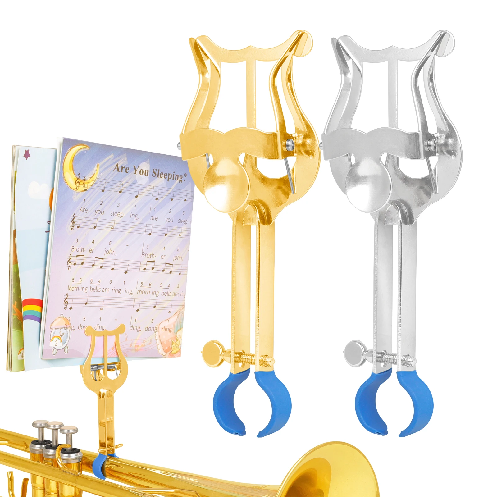 Trumpet Holder Trombone Repair Accessories Trumpet Music Stand Portable Clip On Music Stand Durable Metal Iron Lightweight Brass Instrument Trombone Clip Accessories