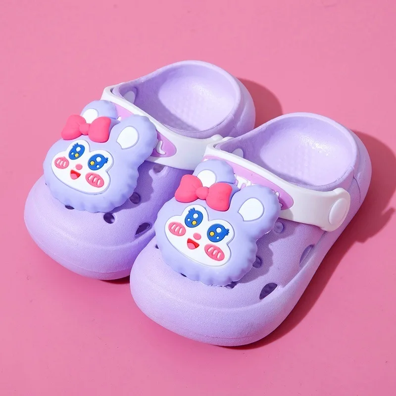 Baby Hole Slippers Kids Three-dimensional Cartoon Pattern Shoes Children Beach Sandals Soft Bottom Girls Boys Indoor Footwear