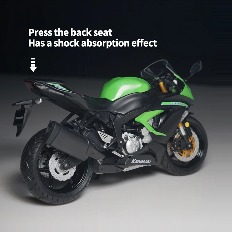 1:12 Green ZX6R 636 motorcycle locomotive Black and white