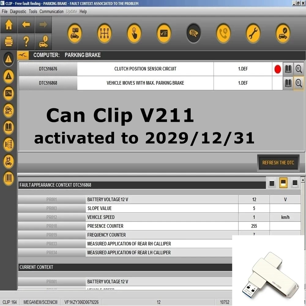 Новейшее диагностическое программное обеспечение Can Clip V212 для Renault OBD2 Can Clip V205 + Reprog V191 + Pin Extractor V2 обновление данных до 2020