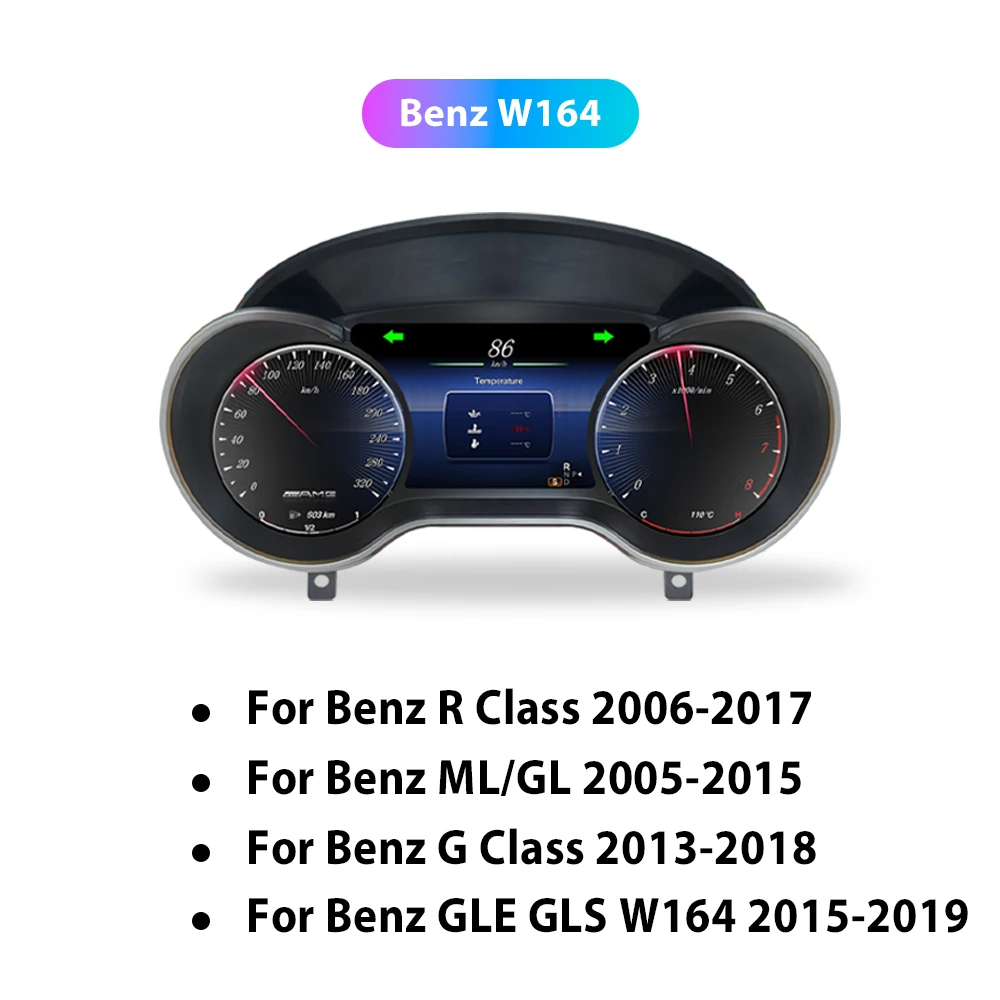 12,3 lcd digitales Dashboard-Cluster für Benz R-Klasse ml gl g gle gls w164 2018-2019 Jahre Auto Instrument Paneel Cockpit Speedme – Detail 1
