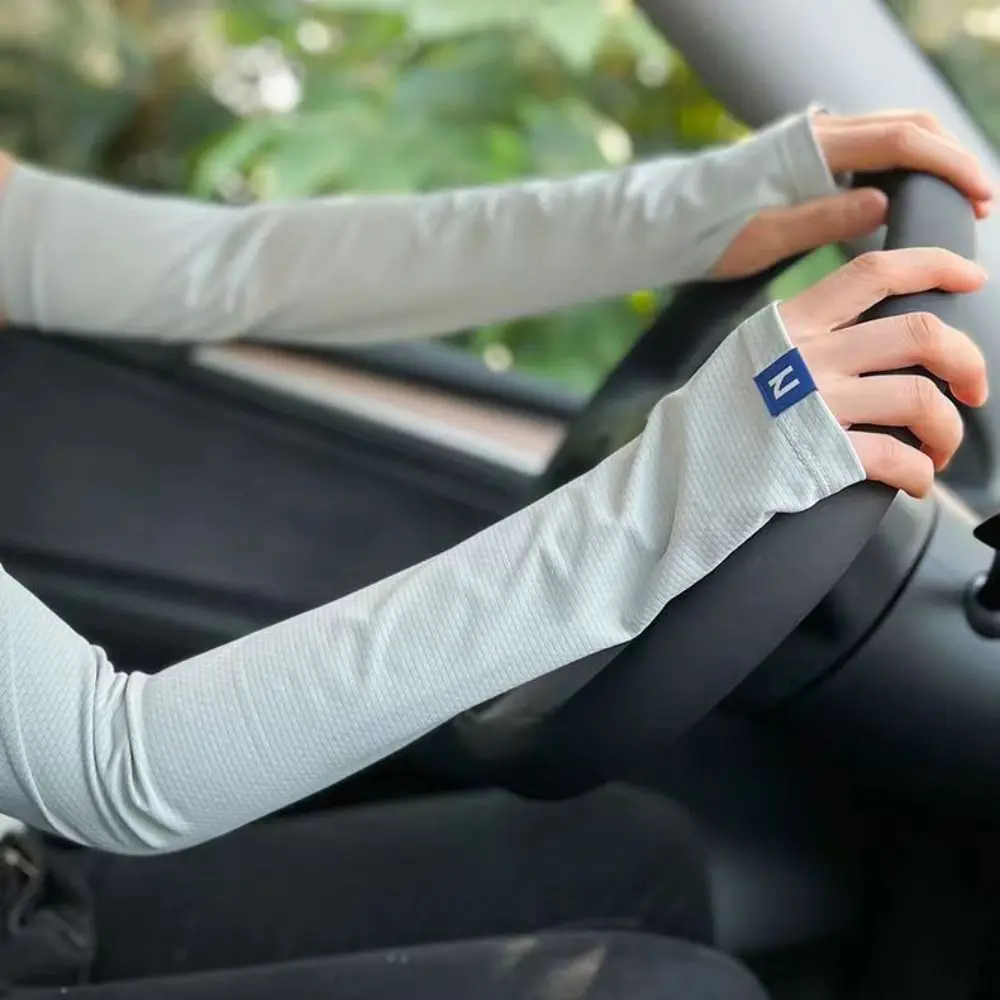 Anti-UV Ice Silk Sleeves Ultraviolet Proof Cooling Sleeves Sunscreen Driving Gloves Sun Protection Cover