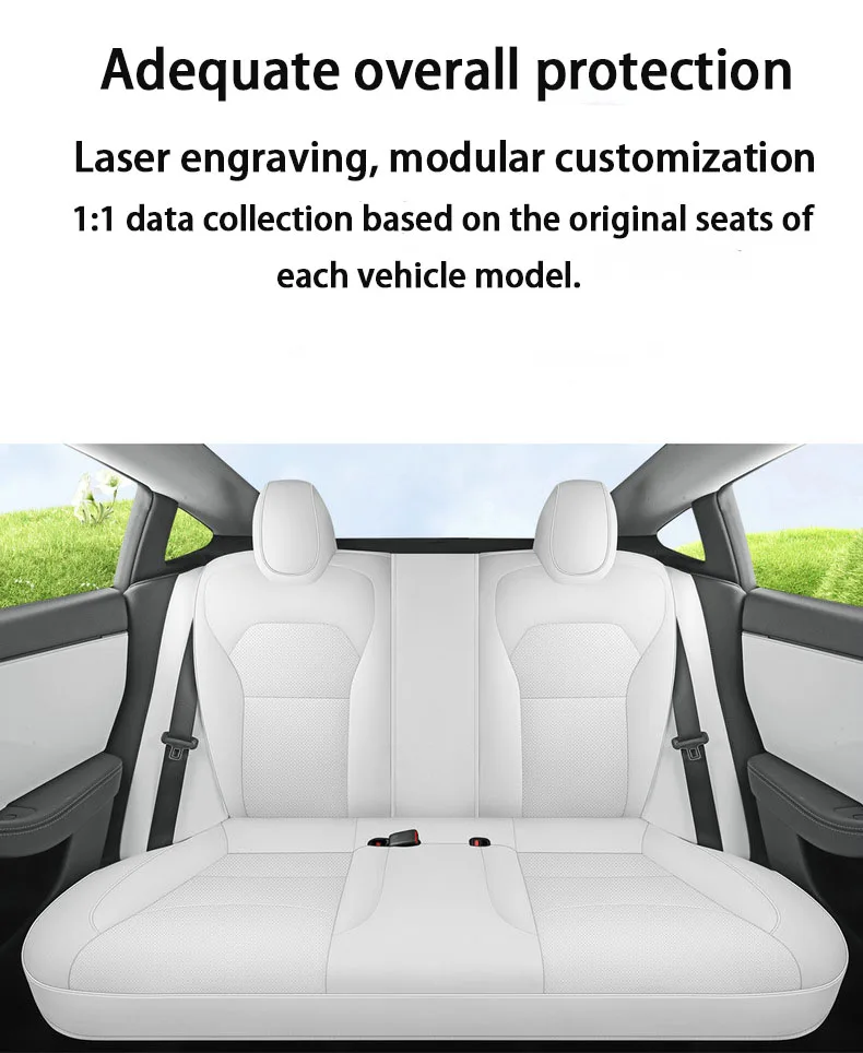Full Set Seat Covers For Tesla Model Y Juniper 2025 Leather Breathable comfortab