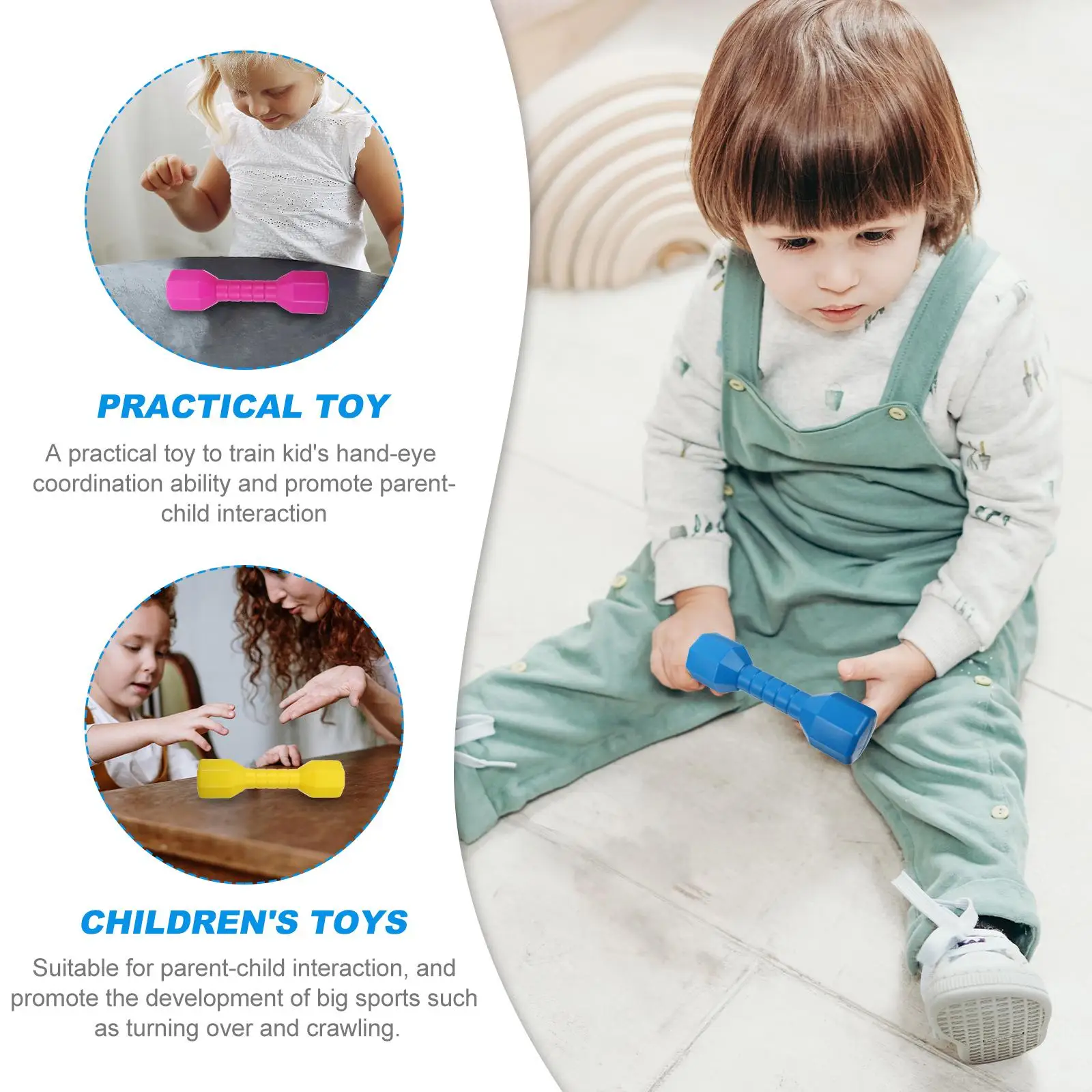 5 Pcs Baby Hand Grasp Dumbbell Children Fitness Toy Kids Plastic Hand Dumbbell Mini Toys Equipment Dumbbells Fitness Body