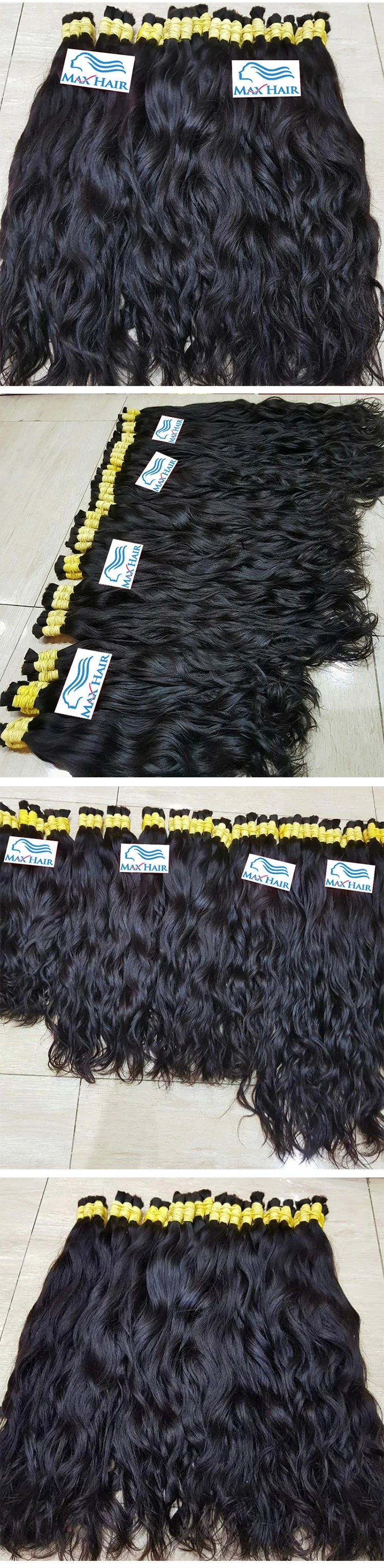 Human Hair Bulk No Weft Hair Extensions natural wave