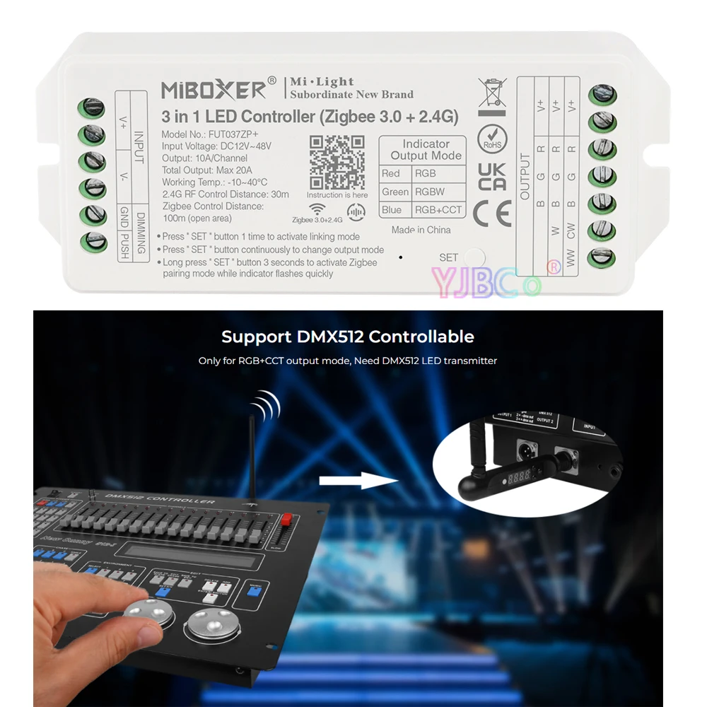 Miboxer Zigbee 3.0 2.4G RF Remote Tuya APP control Dual white Single color 2 in 1 RGB RGBW RGBCCT 3 in 1 LED Controller 12V 24V huidu a3l led display multimedia player full color screen controller new upgrade huidu dual mode playback wifi 4g 655360 pixels