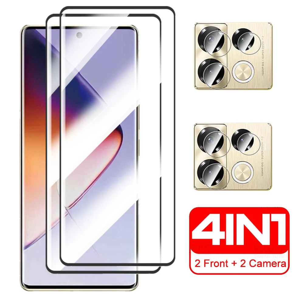 

4 в 1 для Infinix Note 40 Pro + защита для экрана 9D изогнутое закаленное стекло InfinixNote 40 Pro Plus зеркальная защита для объектива камеры защитные пленки