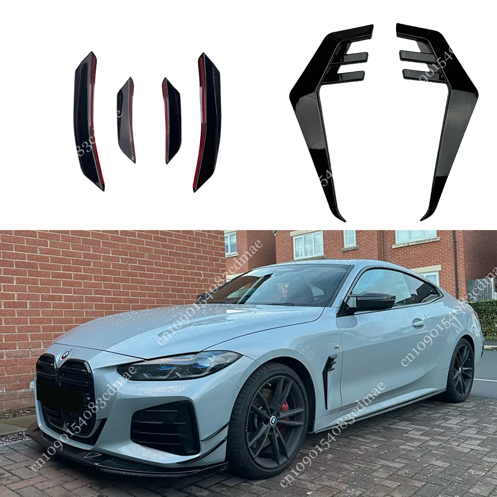 Para BMW Serie 4 G22 G23 420i 430i M440i M440d m-sport 2020-2024 parachoques delantero Canard alerón lateral aleta guardabarros cubierta divisor