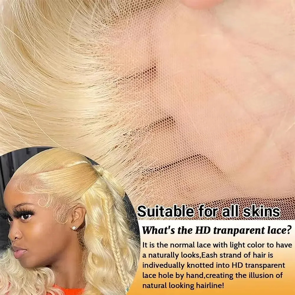 220% Dichte 613 Blonde Body Wave HD Transparente Spitze 13x4 13x6 Full Frontal Echthaar-Perücken Lace Front Perücken 40 46 Zoll – Detail 6