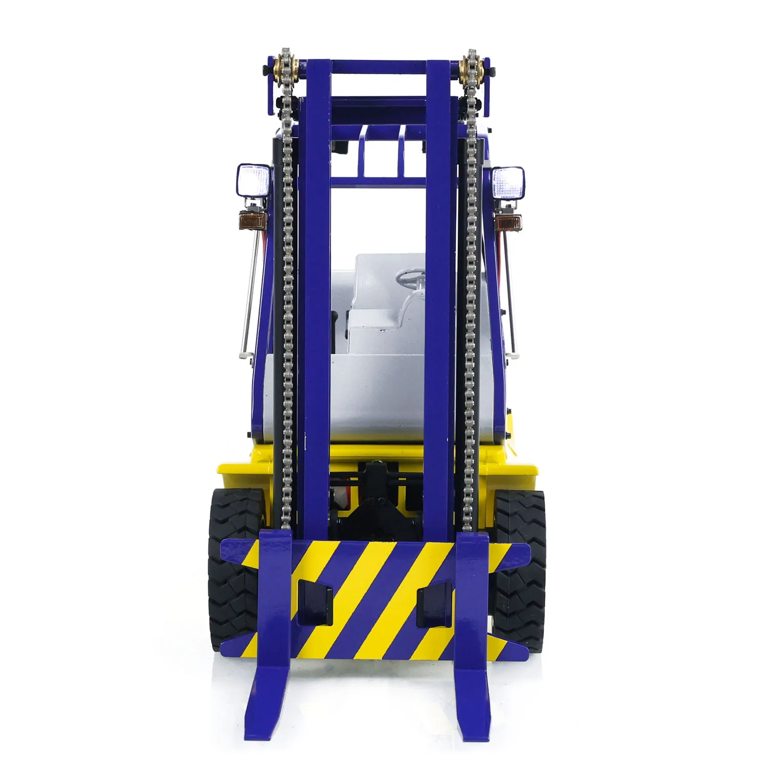 RTR 1/14 Scale RC Hydraulic Forklift Metal Wheeled Transfer DIY Painted Finished Car Folk Lift Truck Light Sound Toy Model 4