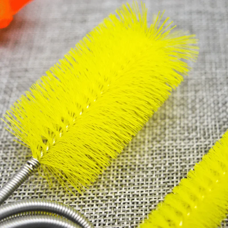Nylon Wire Stainless Steel Spring Brush Fish Tank Filter Cleaning Brush Aquarium Drain Pipe Cleaning Pipe Brush Accessories Pet