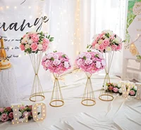 etallic Gold Flower Stand，Rustproof Centerpiece for Wedding Table, Christmas Party Decor with Metal Base, Floral Vase Holder 1