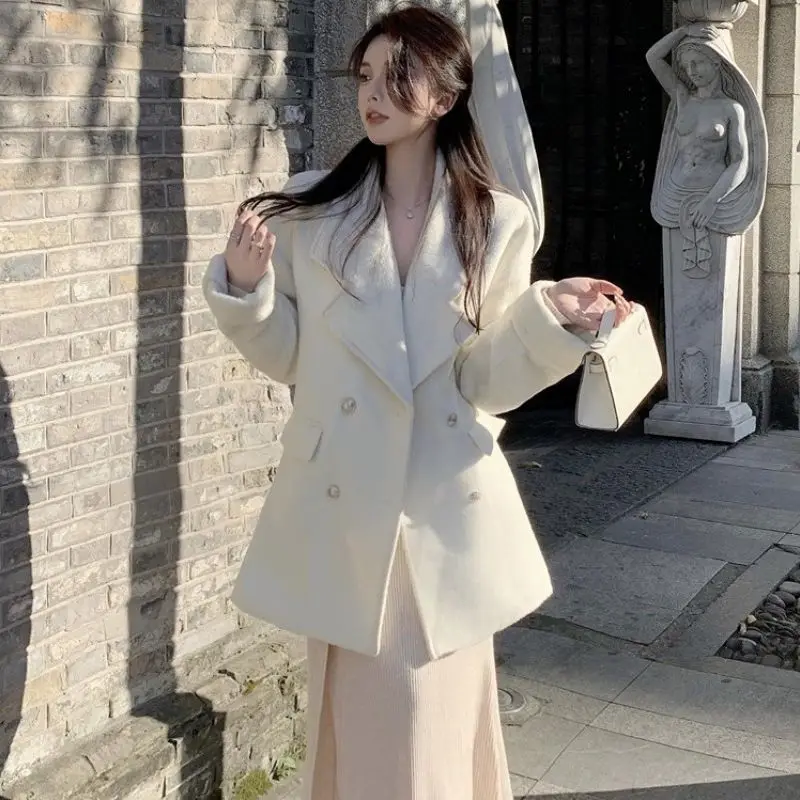 

2022 Trench Coat Winter New Style High Class Waist Closing Thin Fashion Woolen Warm Clothes For Women Free Shipping