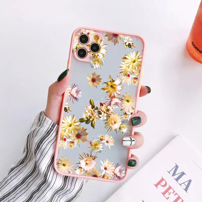 Painted Floral Shockproof Phone Case with Flower Design