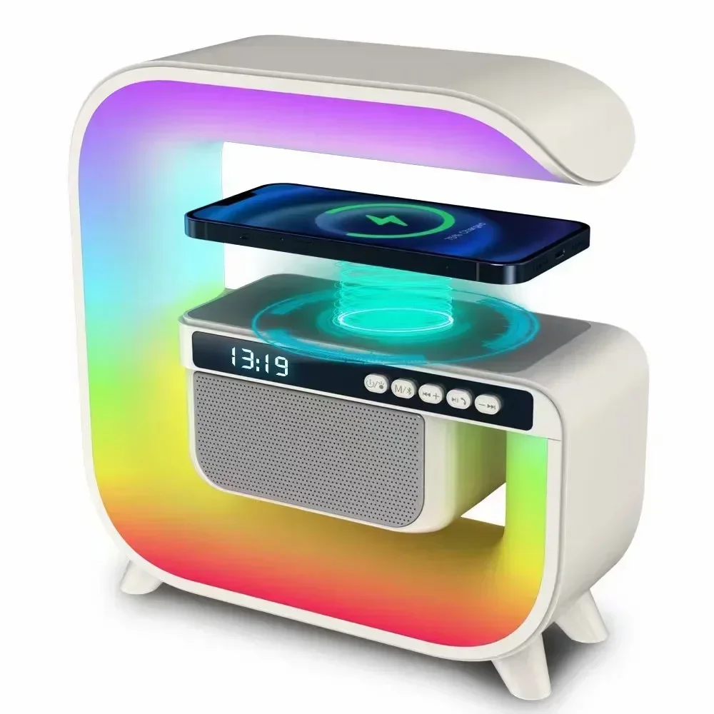 

G3 Bluetooth Speaker Smart Stage Light Wireless Fast Charging Speaker Seven Colours Bedside Ambient Light Wake-Up Light Usb