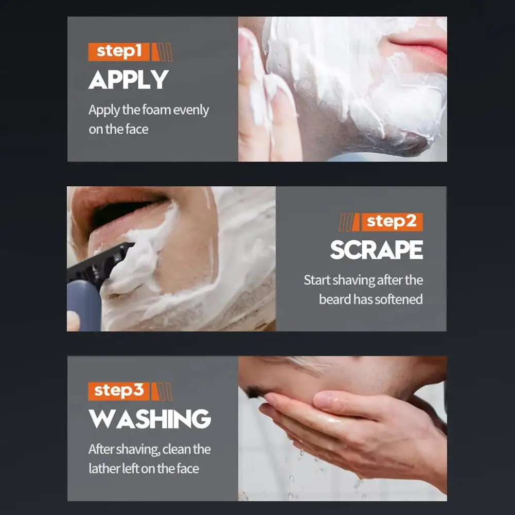60ML Shaving Gel Shaving Smooth Softening Beard Roots Cleanses Shave Cream Shave Gel Smooth Cream For Men
