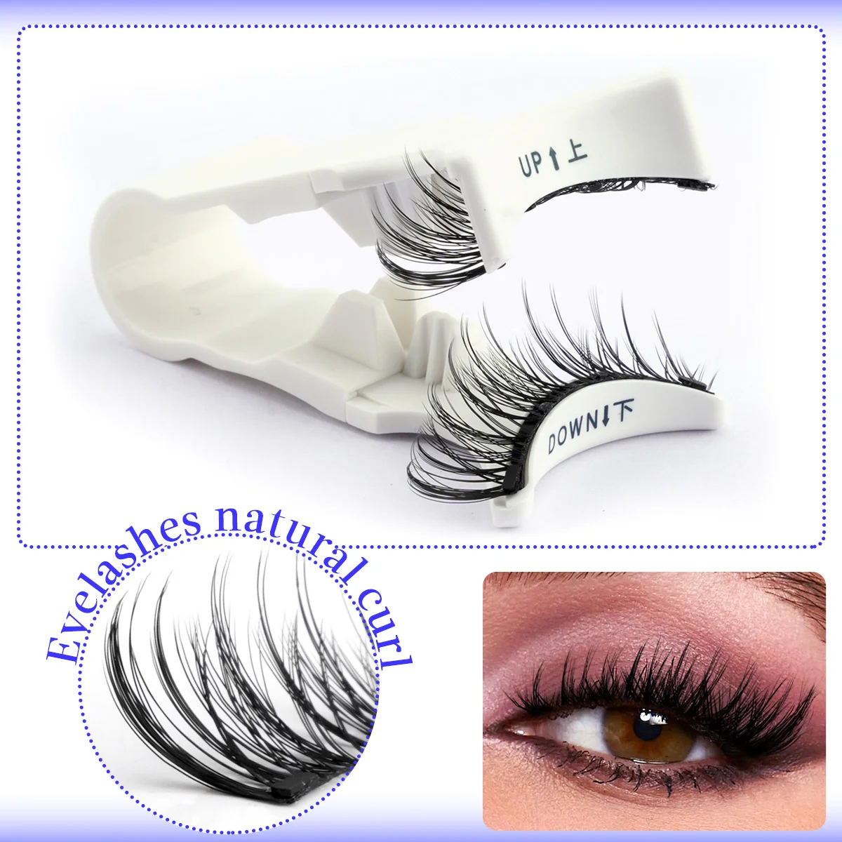MEISHENJIE 1pair Magnetic Eyelashes Tweezers Set Reusable Eyelash Extension 3D Lash Natural Thick False Eyelashes No Glue Needed fake eyelashes
