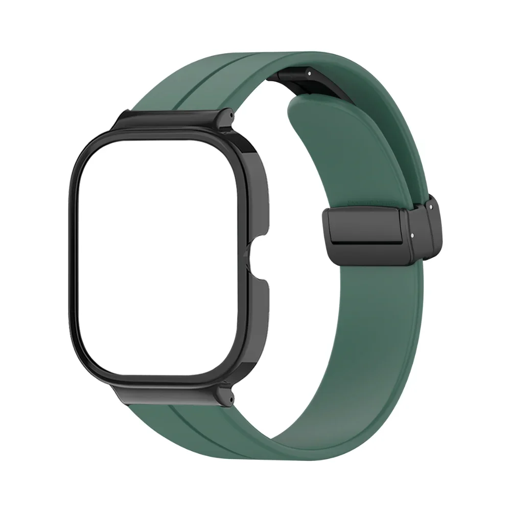 Silicone Magnetic Folding Buckle Smart Watchband Bracelet Strap