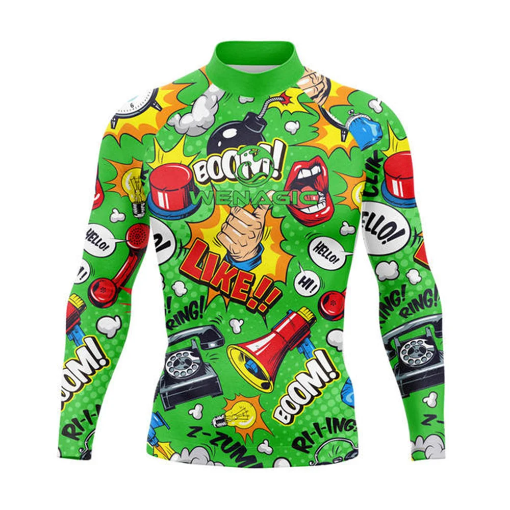 Wenagic Rashguard Surfing Clothing Men's Long Sleeve Uv Protection Swim T-Shirt Diving Rash Guard Beach Apparel Shirt Surfing