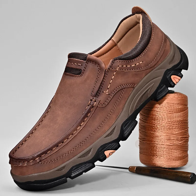 2024New Slip-on Leather Casual Shoes Stylish Loafers Men 3
