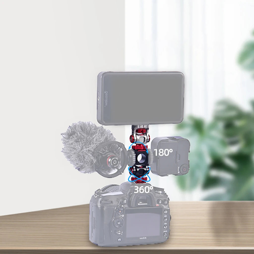 Aluminium Kamera Hot Shoe Mount Adapter Video Triple Kalten Schuh Halterung Licht LED Monitore Mikrofone Studio Flash Video Kamera – Detail 32