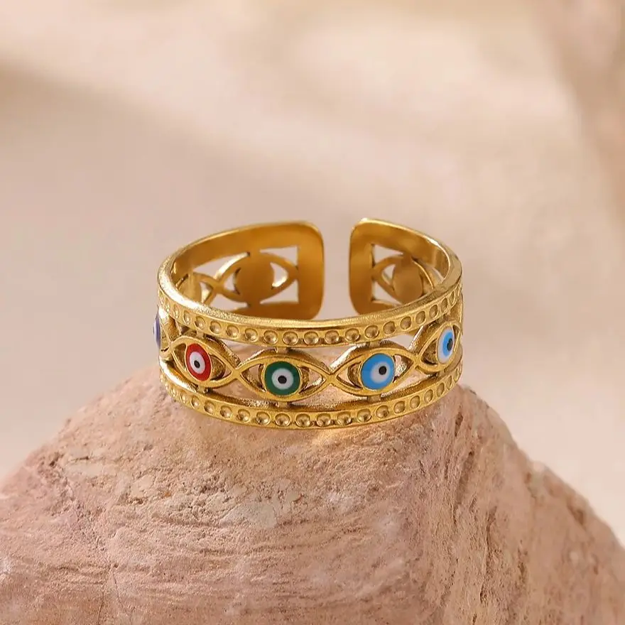 Enamel Evil Eye Rings Women For Women