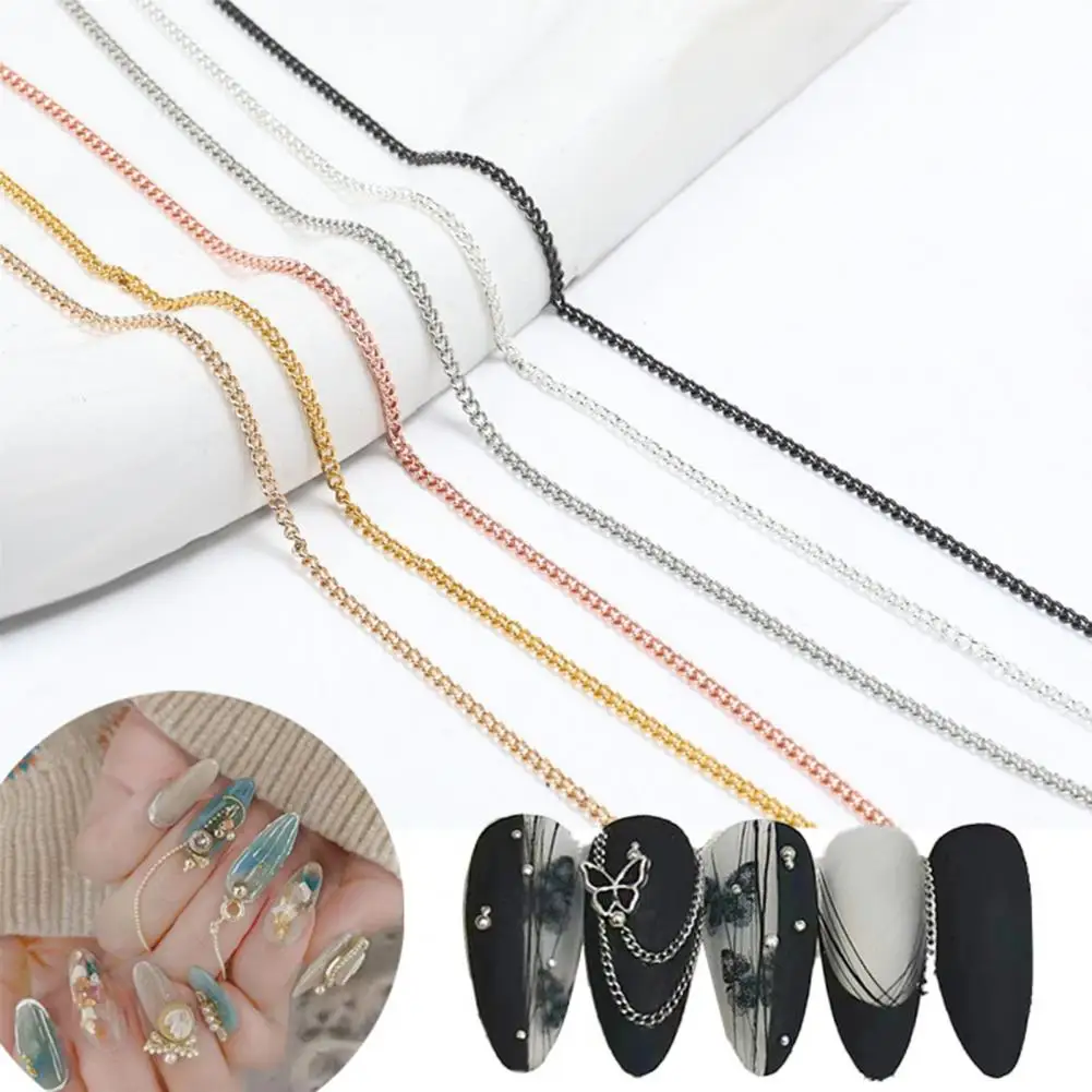 

Nail Jewelry Accessories Colorful Metal Chain Nail Art Decoration for Diy Manicure Phone Case Jewelry Exquisite for Bracelet