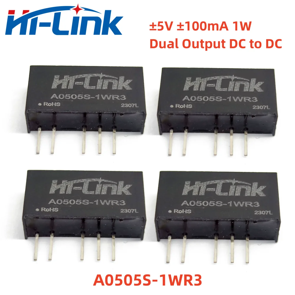 

Hilink 5pcs/Lot A0505S-1WR3 5V to ±5V ±100mA DC DC dual output Isolated Power Supply Module High efficiency Low Ripple