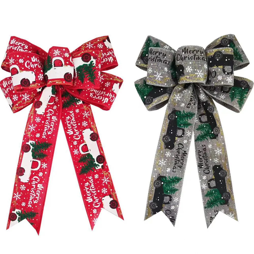 Christmas Ribbon, For Gift Wrapping Wreath Bows Decor, Rustic Fabric  Ribbons Holiday Party Decor