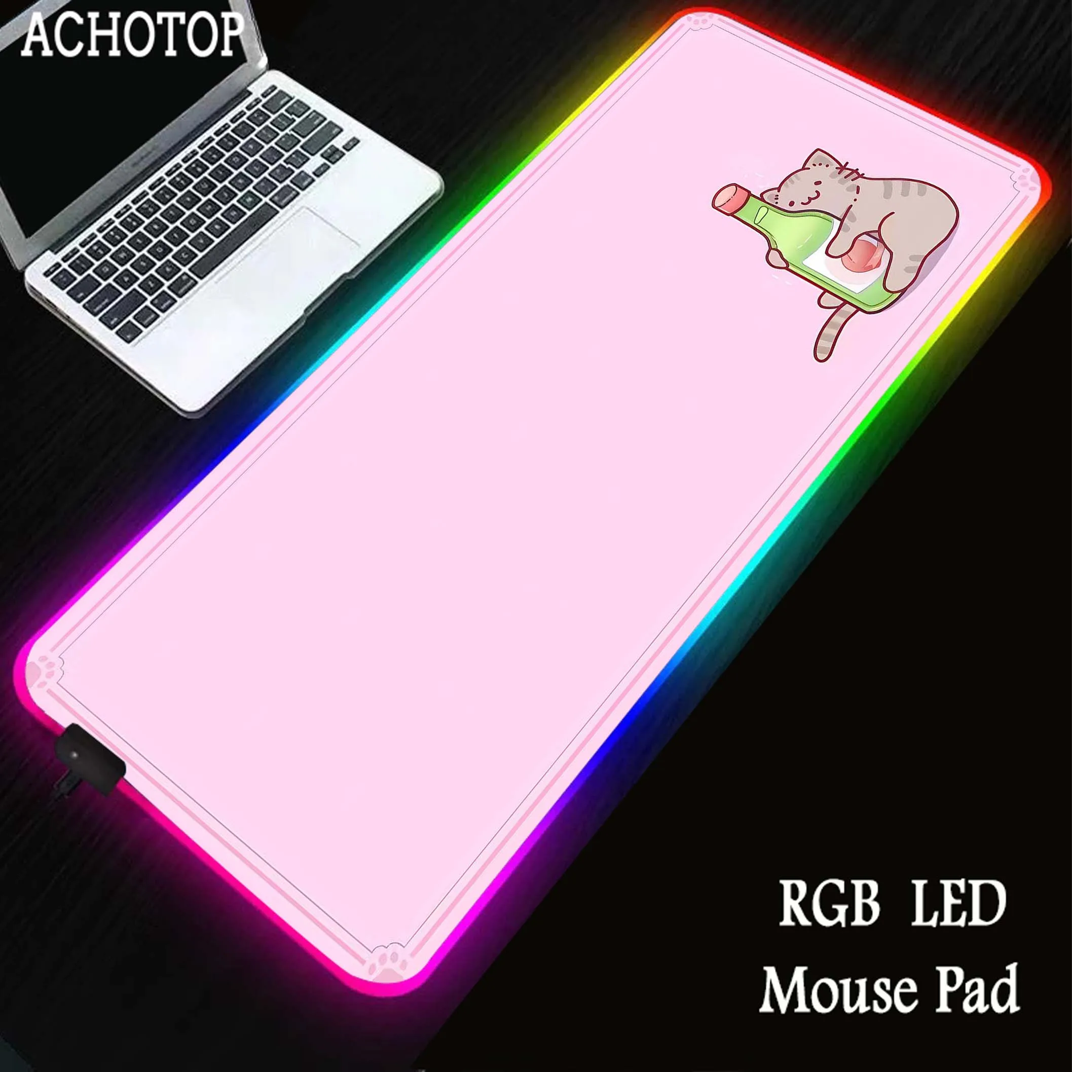 

Kawaii Cat Mouse Pad Gaming Laptop Game Mouse Mat RGB LED Backlit Mousepad коврик для мыши Desk Mat Speed Keyboard Pads 90x40 XL